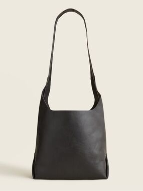 J.Crew Lisbon soft shoulder Bag Black Leather Tote